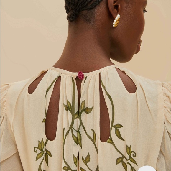 FARM Rio Cream Floral Long Sleeve Dress Medium NWT - Picture 5 of 10